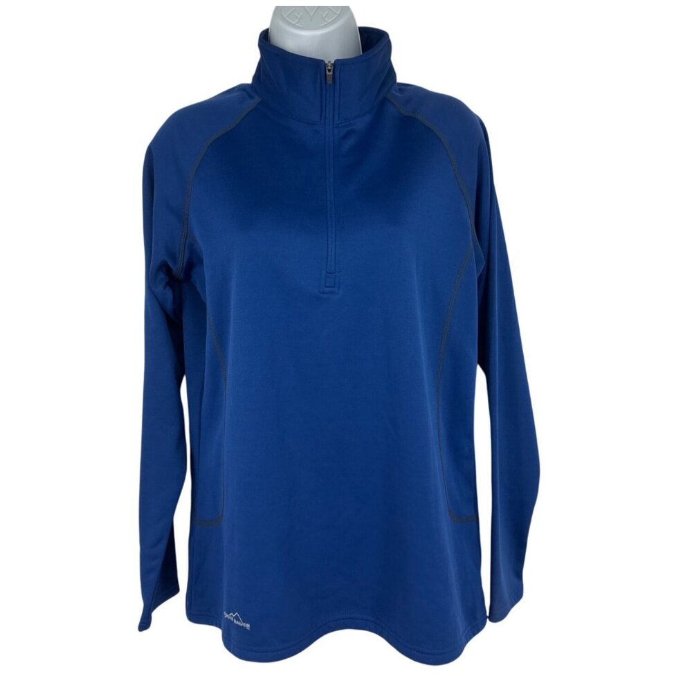 Eddie Bauer Blue Women's Half Zip Baselayer Fleece Long Sleeve Size L